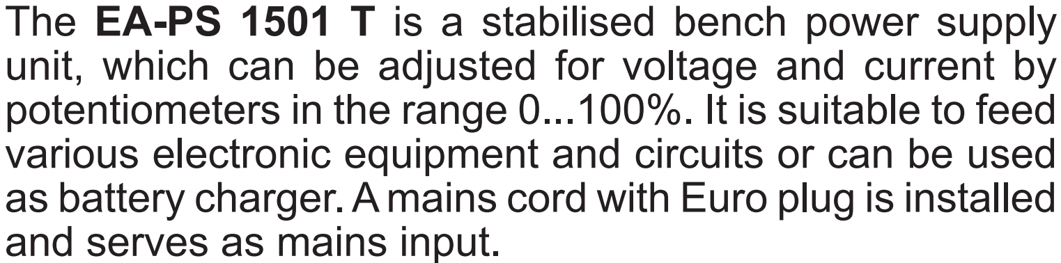 ספק כח מעבדתי מתכוונן EA ELEKTRO AUTOMATIK EA-PS 1501 T